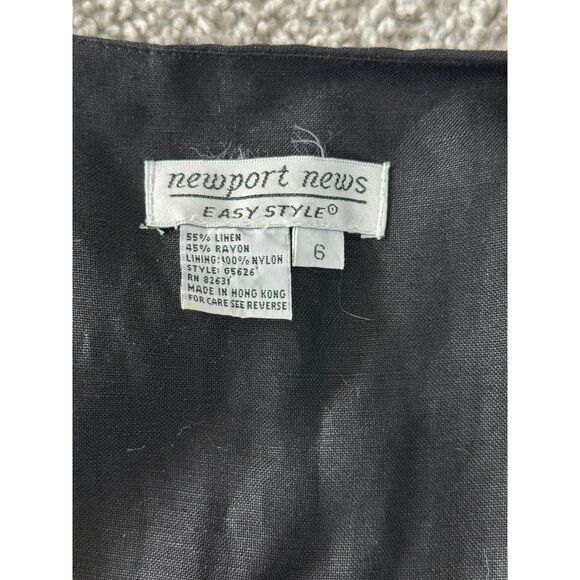 Newport News Vintage Black White Linen Blend Sleeveless Jumpsuit Sz 6 - Picture 5 of 7